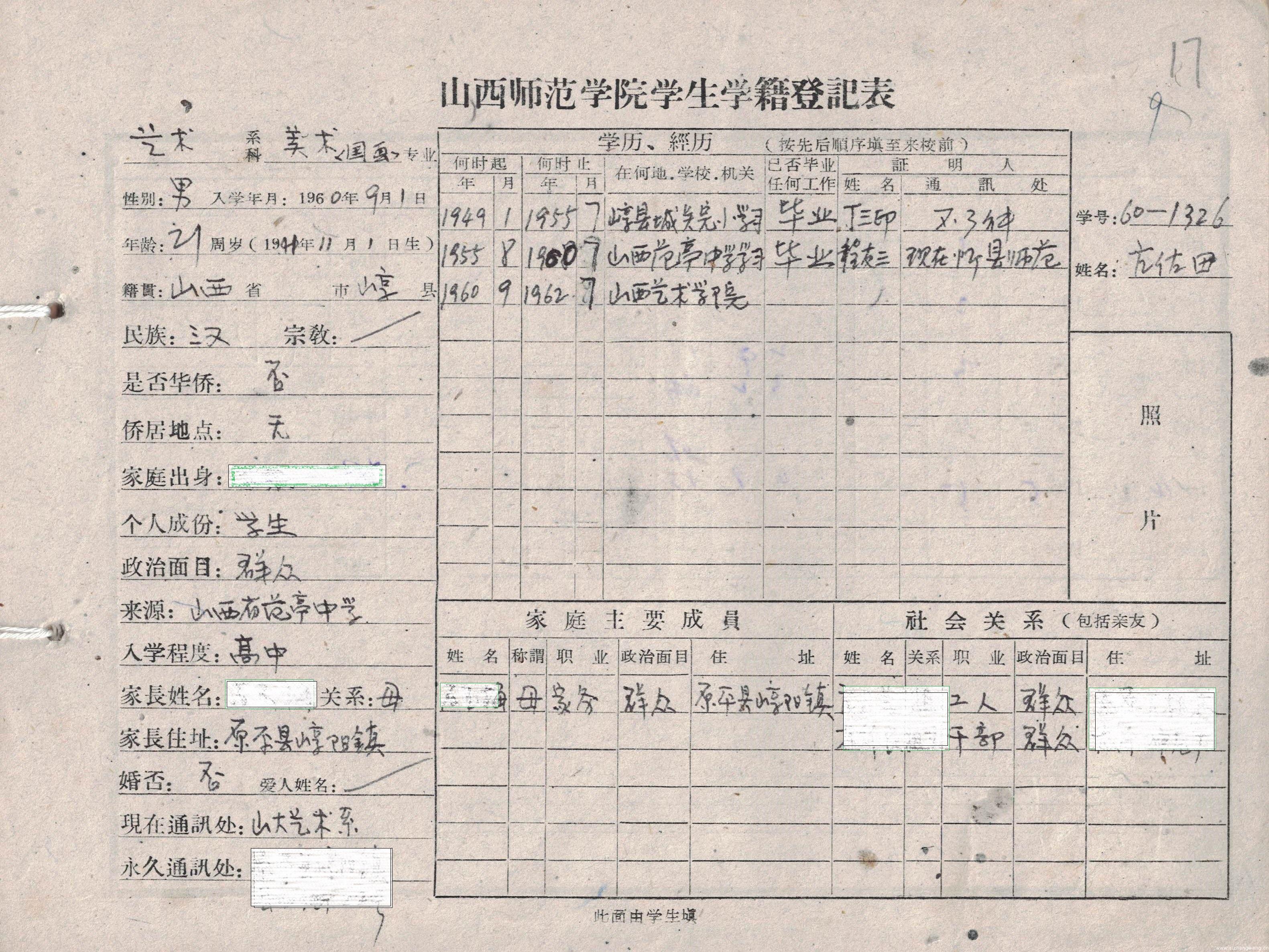 毕业于山西大学艺术系美术专业学生亢佐田创作的工笔画《红太阳光辉暖万代》。这幅画在1973年全国美展展出后，引起巨大反响，登上了全国报刊、书籍、电影、年画、挂历，入选了中小学美术教材，创下了全球美术作品印刷过亿的纪录。