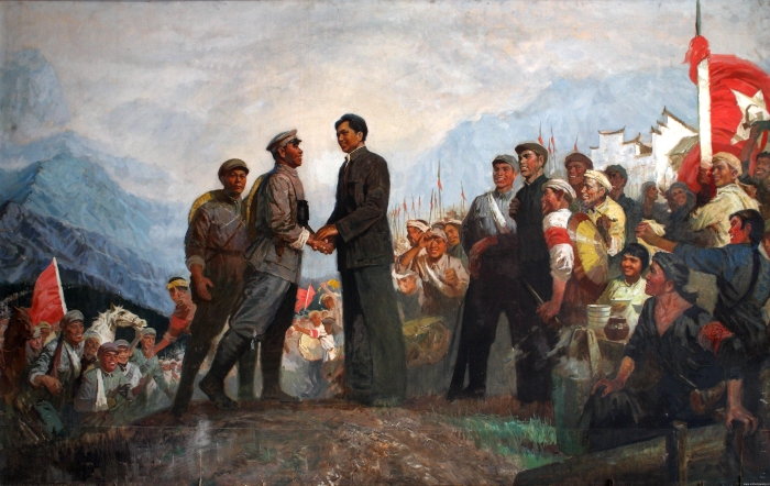 2.油画：井冈山会师；作者不详；收藏单位：南昌八一起义纪念馆（图片提供：南昌八一起义纪念馆）_UUID22344